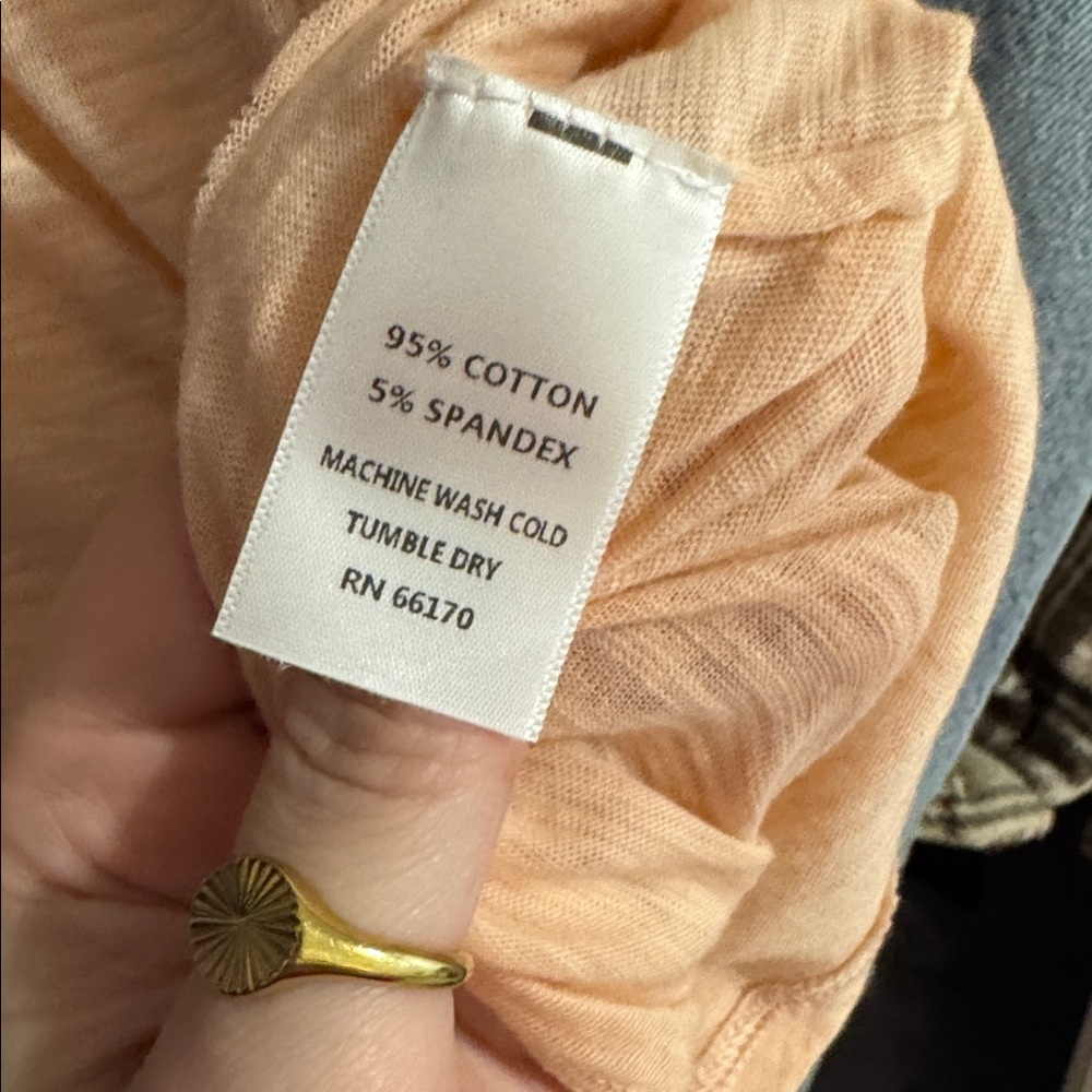 We The Free Light Peach Long Sleeve Top size small oversized free people - Picture 4 of 4